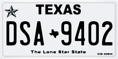 TX license plate DSA9402