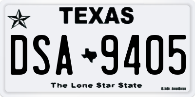 TX license plate DSA9405