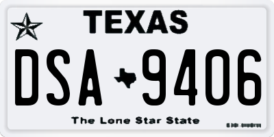 TX license plate DSA9406