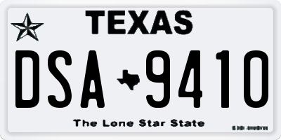 TX license plate DSA9410