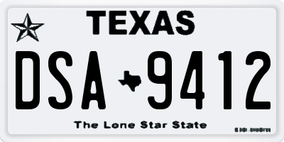 TX license plate DSA9412