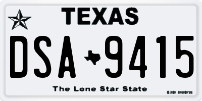 TX license plate DSA9415