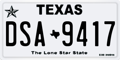 TX license plate DSA9417