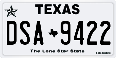 TX license plate DSA9422