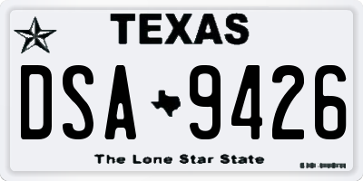 TX license plate DSA9426