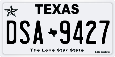 TX license plate DSA9427