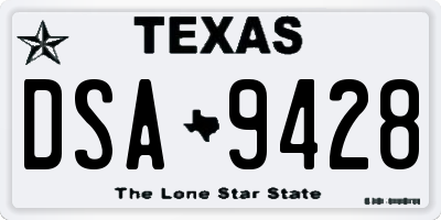 TX license plate DSA9428