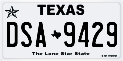 TX license plate DSA9429