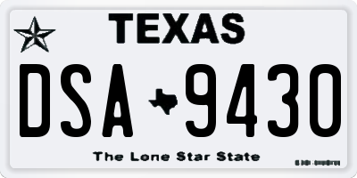 TX license plate DSA9430