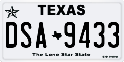 TX license plate DSA9433