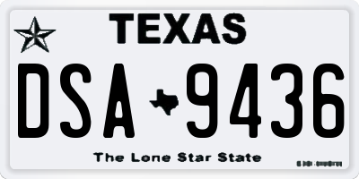 TX license plate DSA9436