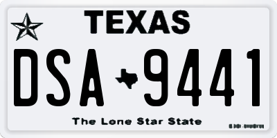 TX license plate DSA9441