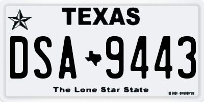 TX license plate DSA9443