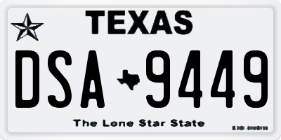 TX license plate DSA9449