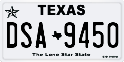 TX license plate DSA9450