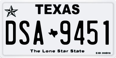 TX license plate DSA9451