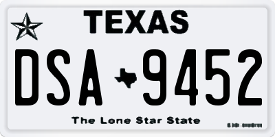 TX license plate DSA9452