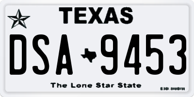 TX license plate DSA9453