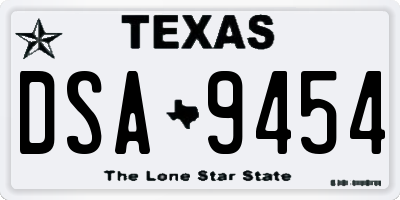 TX license plate DSA9454