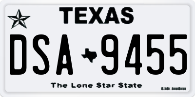 TX license plate DSA9455