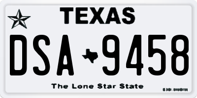 TX license plate DSA9458