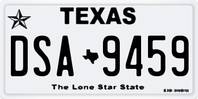 TX license plate DSA9459