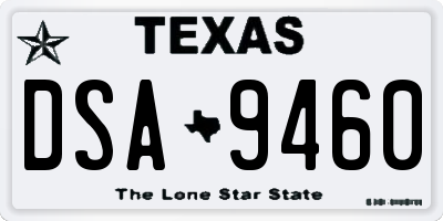 TX license plate DSA9460