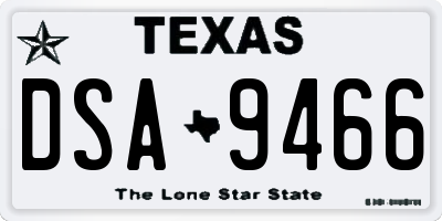 TX license plate DSA9466