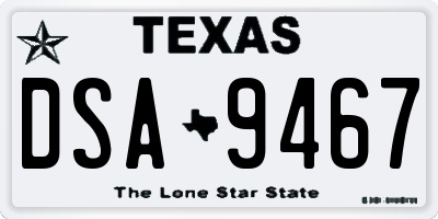 TX license plate DSA9467