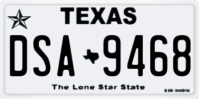 TX license plate DSA9468