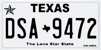 TX license plate DSA9472