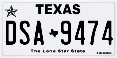 TX license plate DSA9474
