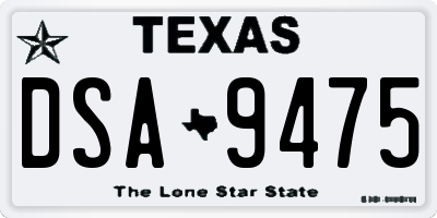 TX license plate DSA9475