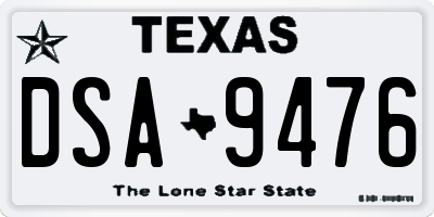 TX license plate DSA9476