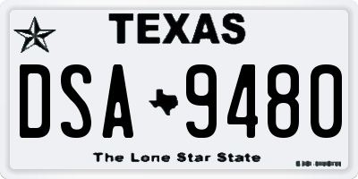 TX license plate DSA9480