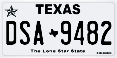 TX license plate DSA9482