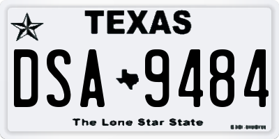 TX license plate DSA9484