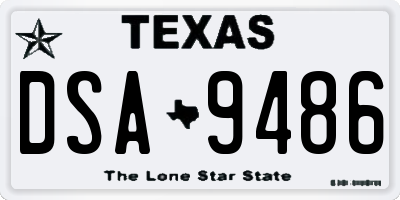 TX license plate DSA9486