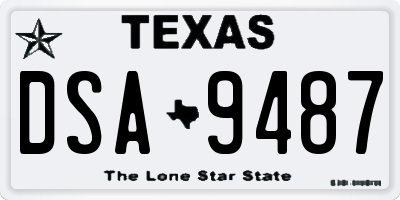 TX license plate DSA9487