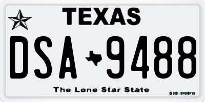 TX license plate DSA9488