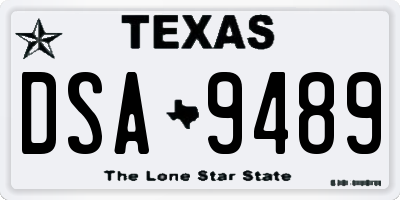 TX license plate DSA9489