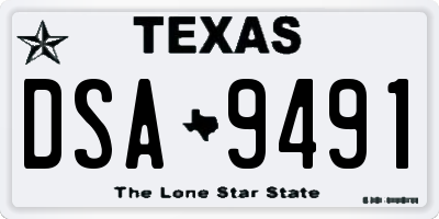 TX license plate DSA9491