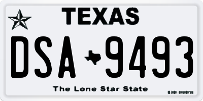 TX license plate DSA9493