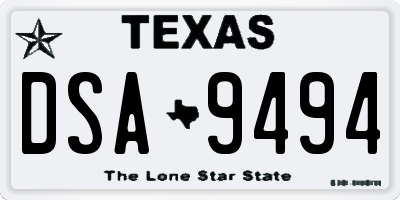 TX license plate DSA9494