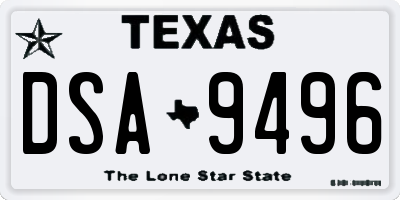 TX license plate DSA9496