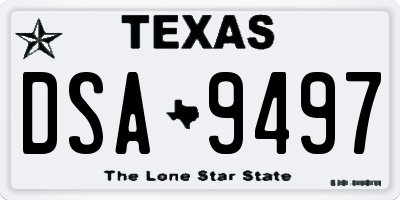 TX license plate DSA9497