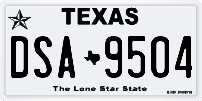TX license plate DSA9504