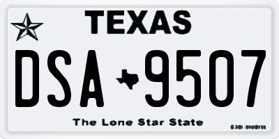 TX license plate DSA9507