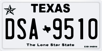 TX license plate DSA9510