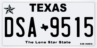 TX license plate DSA9515